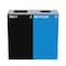 Alpine Industries 58-Gallon 2-Stream Black Steel-Blue Recycling Bin Station ALP4450-BLK-KIT6 - alternate 1